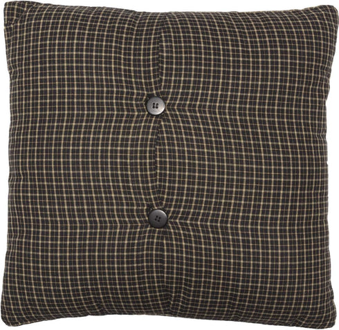 VHC Brands Kettle Grove Pillow Crow 16x16 Country Primitive Bedding Accessory, Black and Creme