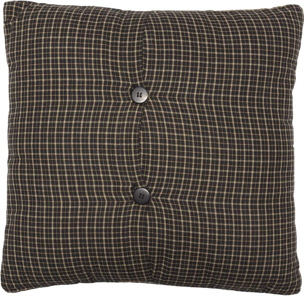 VHC Brands Kettle Grove Pillow Crow 16x16 Country Primitive Bedding Accessory, Black and Creme