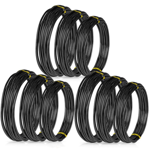 Zhanmai 9 Rolls Bonsai Wires, Anodized Aluminum Training Wire with 3 Sizes (1.0 mm, 1.5 mm, 2.0 mm), Total 147 Feet