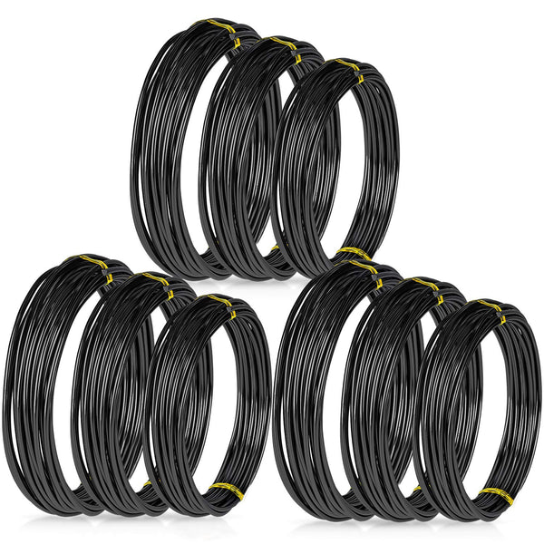 Zhanmai 9 Rolls Bonsai Wires, Anodized Aluminum Training Wire with 3 Sizes (1.0 mm, 1.5 mm, 2.0 mm), Total 147 Feet