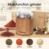 Herb Grinder Electric Spice Grinder, 200W with Stainless Steel Blade and Cleaning Brush, Compact Size, Wood Grain