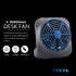 O2COOL Treva 5 Inch Battery Powered Fan - Portable Desk Fan with Compact Folding & Tilt Design, Dark Blue
