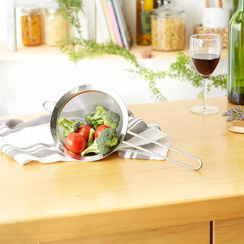 RSVP International Endurance Kitchen Collection, Stainless Steel Fine Mesh Sieve/Colander, 6.25-Inch