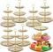 Patelai 8 Packs 3 Tier Crystal Acrylic Clear Cake Stand with Gold
