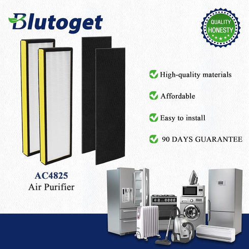 Blutoget FLT4825 Replacement Filter B - 2 HEPA Filters + 2 Carbon Pre-Filters for AC4825 Models