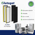 Blutoget FLT4825 Replacement Filter B - 2 HEPA Filters + 2 Carbon Pre-Filters for AC4825 Models