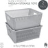 Simplify 2Pk Large Slide 2 Stack It Tote Basket | Storage & Organization | Open Bins with Stackable Capability | Bathroom | Crafts | Pantry | Playroom | Office | Grey