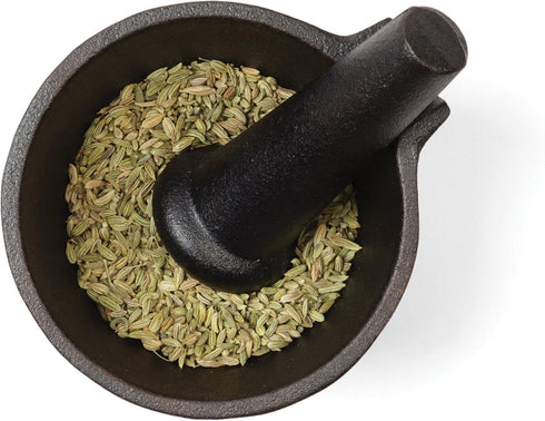Fox Run Mortar and Pestle, Cast Iron, Black