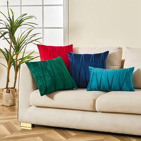 Top Finel Emerald Green Christmas Decorative Throw Pillow Covers, 20 X 20 Inch, Soft Velvet Cushion Case (Pack of 2)
