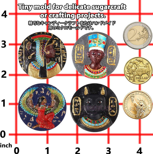 Funshowcase Antique Egypt Coins Inspired Chocolate Candy Silicone Mold for Cake Decorating, Crafting