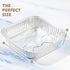 PLASTICPRO 10 Pack 8 Inch Square Aluminum Pans with Lids, Disposable Tin Foil Baking Pans for Food Storage
