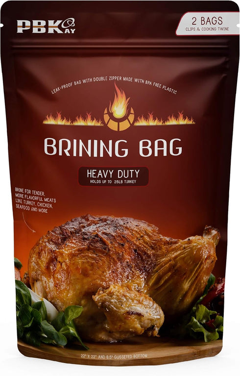Large Heavy Duty Turkey Brine Bags XL for Turkey or Ham, 2 Pack with Cooking Twine