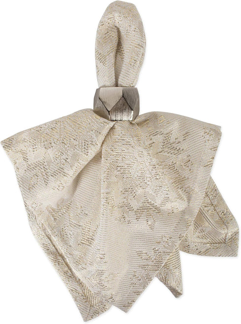 DII Holiday Dining Table Linen Napkin Set, 20x20, Jacquard Snowflakes, 6 Piece Sparkle Metallic Kitchen Décor