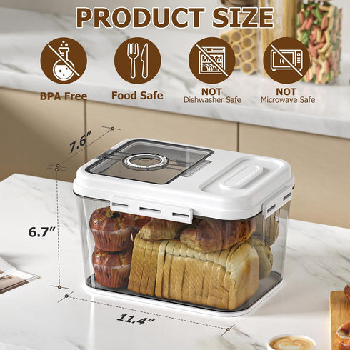Countertop, 10L Olimingse Bread Box For Kitchen Airtight Bread Storage Container, Bread Keeper For Homemade Bread