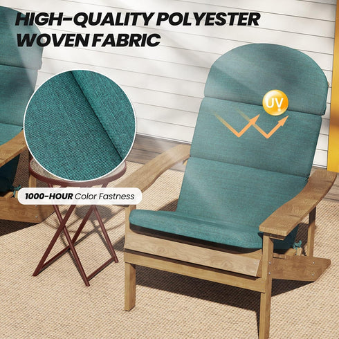 50x19.6 Inch Crestlive Adirondack Chair Cushion, Water Repellent, Fade Resistant, High Back Outdoor Rocking Chair