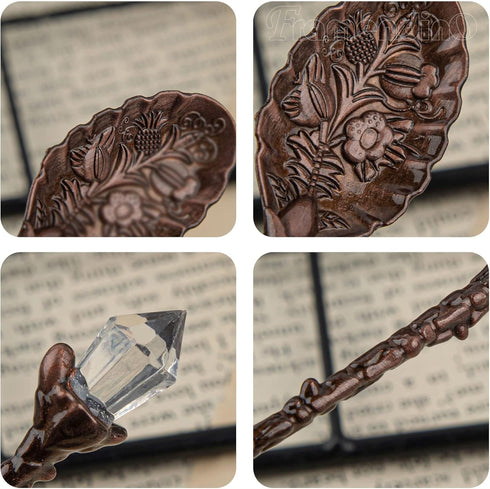 Framendino 50 Pack Retro Vintage Crystal Alloy Coffee Spoons for Home Kitchen Office