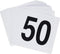 Winco Plastic Table Numbers, 1-50, White, Black