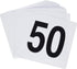 Winco Plastic Table Numbers, 1-50, White, Black