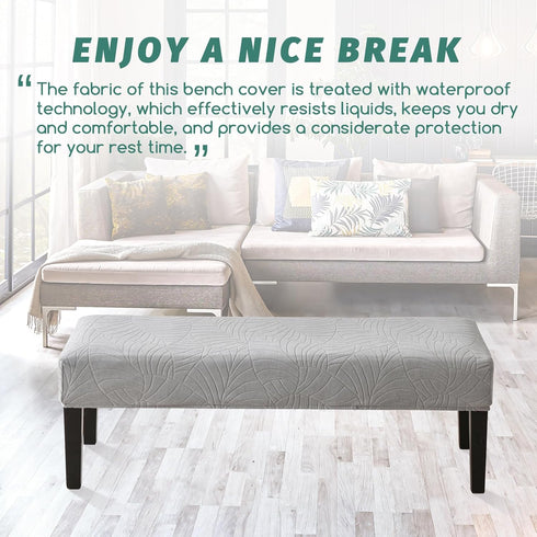 FUANGUI Waterproof Bench Cover, Stretch Jacquard Dining Bench Cover for bedrooms, Living Rooms, Kitchens, Protector
