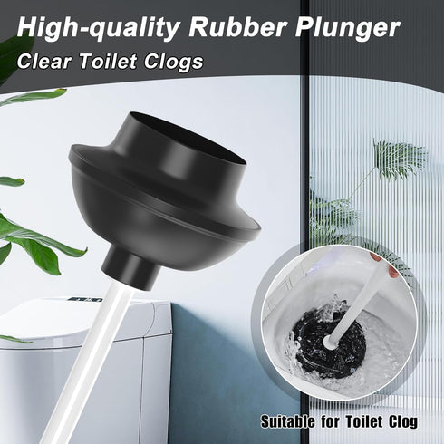 Set, 2 1 NEWE Toilet Brush and Plunger in Toilet Plunger Heavy Duty, Toilet Brush and Holder with Hidden Tweezers