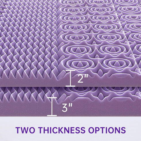 MUXHOMO 2 Inch Twin Size Mattress Topper, 7-Zone Cooling Gel Infused Egg Crate Foam, CertiPUR-US Certified (38"×75",
