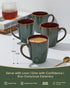 14 oz, Set 4, Set Pokini Coffee Mug Ceramic Coffee Mugs of Reactive Glaze Mug for Latte/Tea/Cappuccino, Large Stackable