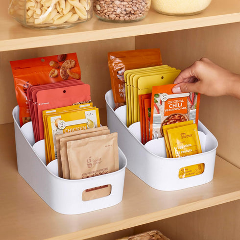 Packet 4-Tier YouCopia ShelfBin Organizer, Stairstep Raised Divided Bin, BPA-Free Storage Caddy for Kitchen Pantry