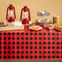 BLUE PANDA Buffalo Plaid Plastic Tablecloth, 3 Pack, 54 x 108 in Red & Black, Disposable Durable Decor for Lumberjack