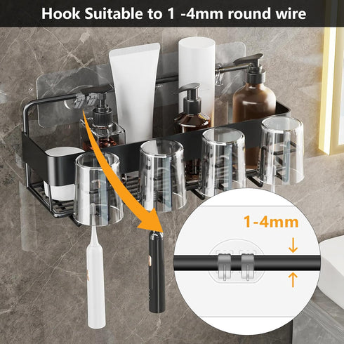 12 Pack Shower Caddy Adhesive Hooks Replacement, Shower Shelf Adhesive Replacement, Strong Adhesive Hooks for Shelves
