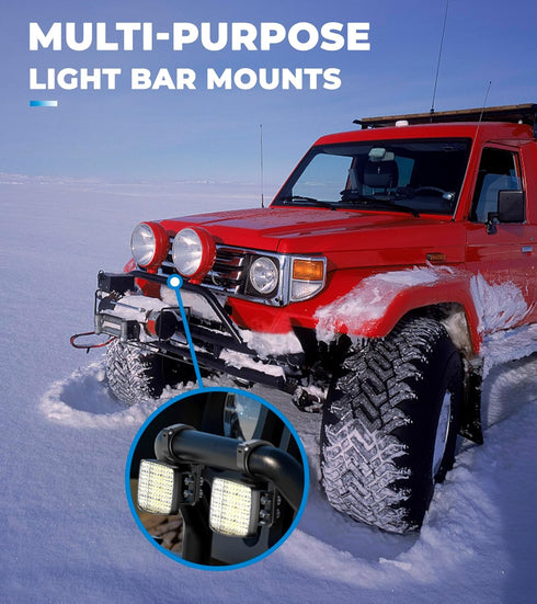 2 PCS UTV Light Bar Mounts, Sturdy Aluminium Alloy LED Light Bar Mounting Brackets for 1.5"-2.1" Roll Bars