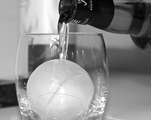 Silicone Ice Molds Set of 2, Circle Ice Cube Molds for Large Round Ice Balls, Includes Extra Cocktail Recipes