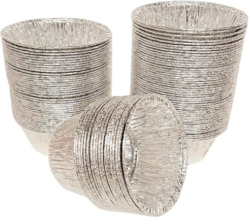 2 Oz Disposable Baking Cups, Tins Foil Pans, 70 mL Aluminum Foil Cupcake Bowl, 100Pcs for Baking, Roasting