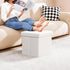 White,15"x15"x15" PINPLUS Storage Ottoman Cube Square Shaped Ottomans with Storage Foot Stool Footrest for Lving Room