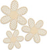 Maitys 3 Pieces Boho Daisy Wall Decor Natural Rattan Flower Wall Hanging Art Wooden Boho Art Nursery Flowers Farmhouse