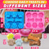 2 Pcs Dog Treat Molds - Bone & Paw Shaped Silicone, Non-Sticking, Blue & Pink for Homemade Treats
