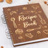 Creawoo Wooden Recipe Book, Personalized Blank Recipe Binder, Hardcover DIY Family Recipes with Colorful Dividers