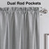 Uptown Silver Grey Valance for Window, Faux Silk Room Darkening Fabric for Small Kitchen