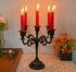 Rely+ 5 Arm Matte Black Candelabra, 10 Inch Tall Taper Candle Holders for Indoor Kitchen Décor, Gothic Home Decor