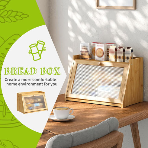 Countertop BMOSU Bread Box for Kitchen Large Capacity Corner Bread Box Farmhouse Bread Container Bread Storage Bread