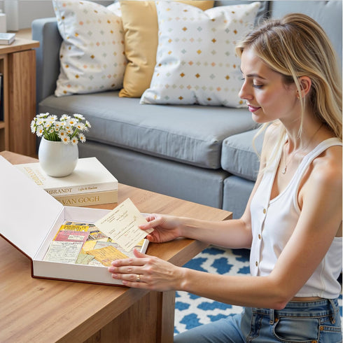 Set 3 JARLINK Aesthetic Decorative Books, of Linen Faux Books for Coffee Table, Bookshelf or Mantle Decor, Stylish Book