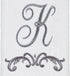 Avanti Linens Fingertip Towel, Soft Cotton Towel (Monogram Collection, Initial K), White