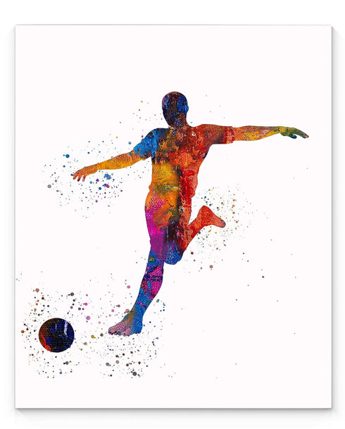 Male Soccer Player Abstract Sport Wall Art Print 11x14 for Teen Boy Bedroom Decor