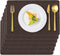 Uolr Vinyl Placemats Set of 6 Faux Leather 100% Waterproof Wipeable Washable Place