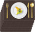 Uolr Vinyl Placemats Set of 6 Faux Leather 100% Waterproof Wipeable Washable Place