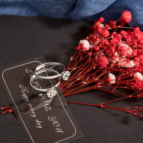 Whaline 36 Packs Diamond Engagement Rings for Bridal Shower, Wedding Table Decorations, Party Supply, Cupcake Toppers