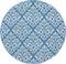 Nourison Grafix Damask Blue Area Rug, 5'3" x ROUND, Easy-Cleaning, Non-Shedding for Bedroom, Living Room, Dining Room,