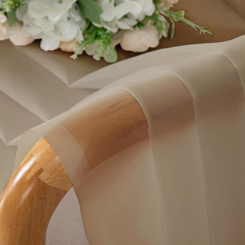 OWENIE 72 Inches Long Sheer Curtains Set of 2, Elegant Taupe Voile Rod Pocket Solid French Door Panels, 42" Width