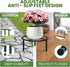 7.9-inch TOSKING Heavy Duty Metal Plant Stand - Round Tray with Geometric Pattern, Adjustable Leveling Feet