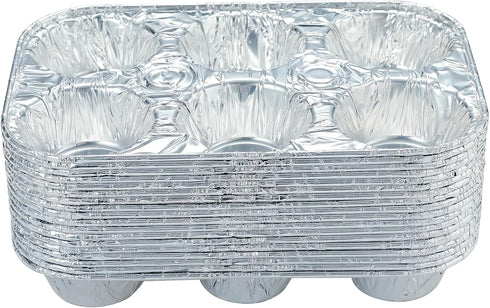 10pack Muffin Pan, 6-Cup Aluminum Pans for Baking Cupcakes, Muffins, and Mini Pies