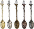 AUEAR Retro Crystal Antique Alloy Spoon Set, 5 Pack Mini Coffee Tea Dessert Spoons for Home Office